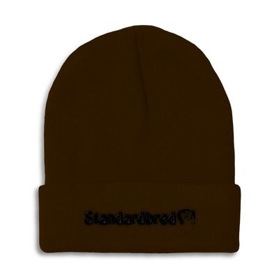 Beanies for Men Standardbred Winter Hats for Women Acrylic Skull Cap 1 Size Brown Design Only