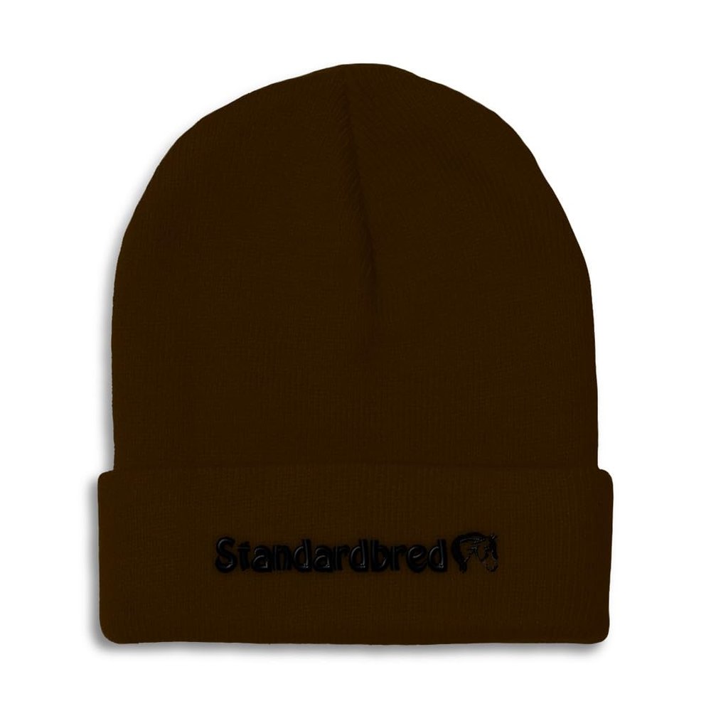 Beanies for Men Standardbred Winter Hats for Women Acrylic Skull Cap 1 Size Brown Design Only