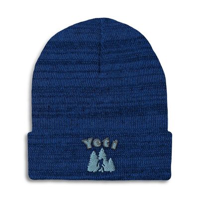 Beanies for Men Yeti Winter Hats for Women Acrylic Skull Cap 1 Size Heather Royal Blue Design Only