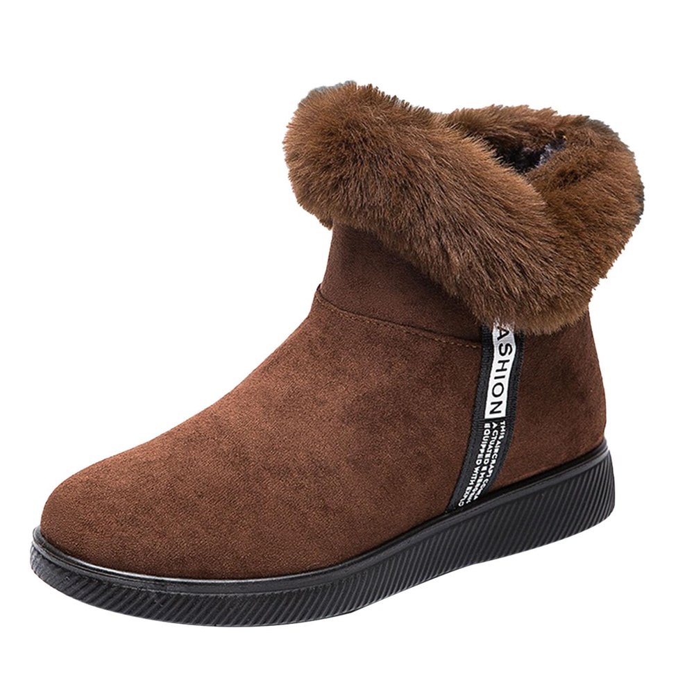 SACFOF Womens Snow Boots Winter Warm Ankle Boots Thickened Outdoor Fur Lined Shoes Comfortable Dressy Anti Slip Short Booties