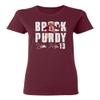 San Francisco Quarterback Football Player Purdy Ladies' Crewneck T-Shirt (Maroon, XX-Large) view 1