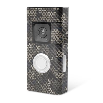 MightySkins Carbon Fiber Skin Compatible with Ring Video Doorbell Plus - Camo Dots | Protective, Durable Textured Carbon Fiber Finish | Easy to Apply, Remove, and Change Style