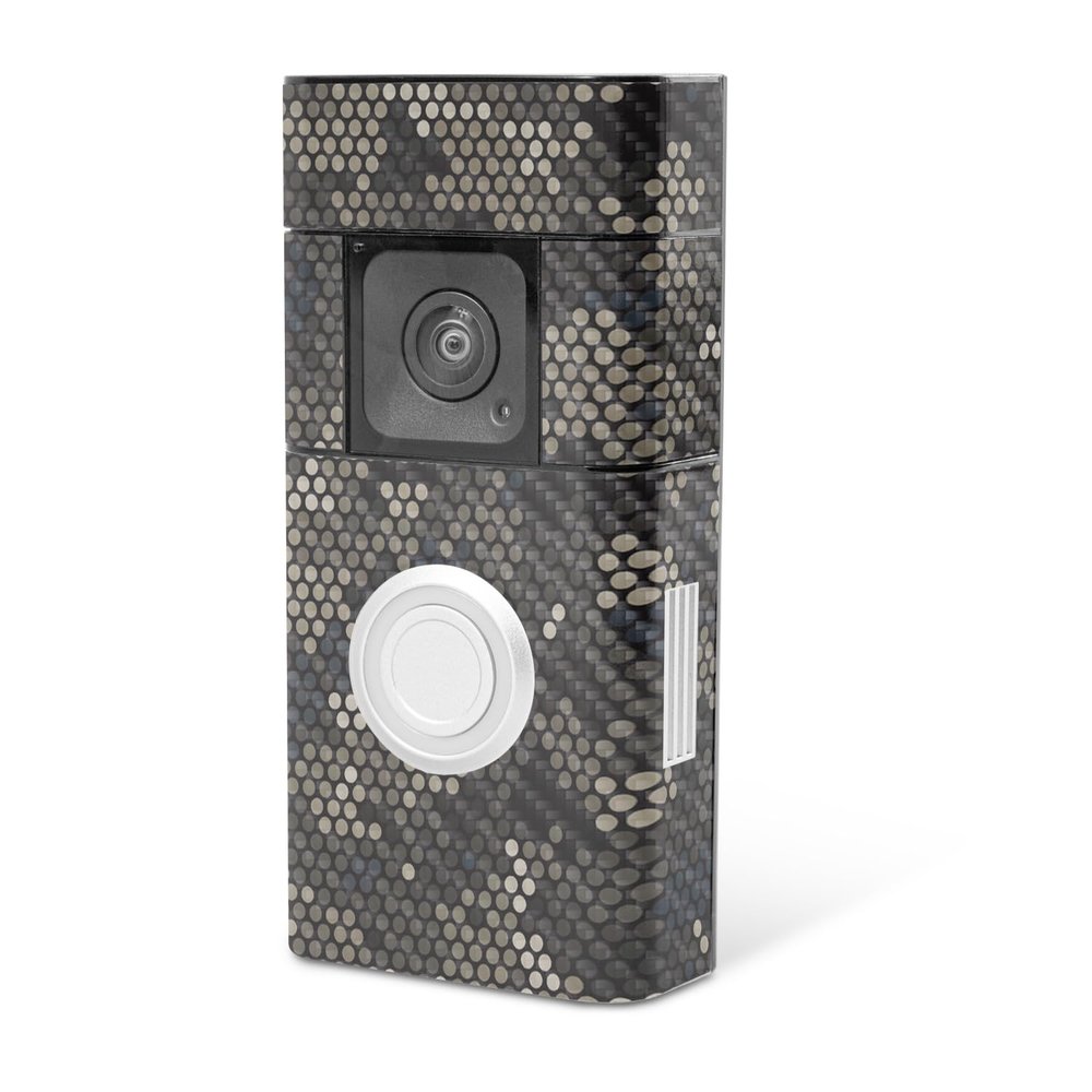 MightySkins Carbon Fiber Skin Compatible with Ring Video Doorbell Plus - Camo Dots | Protective, Durable Textured Carbon Fiber Finish | Easy to Apply, Remove, and Change Style