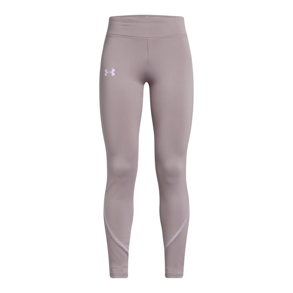 Under Armour Girls' Cozy Armour Leggings, (015) Tetra Gray / / Salt Purple, Medium