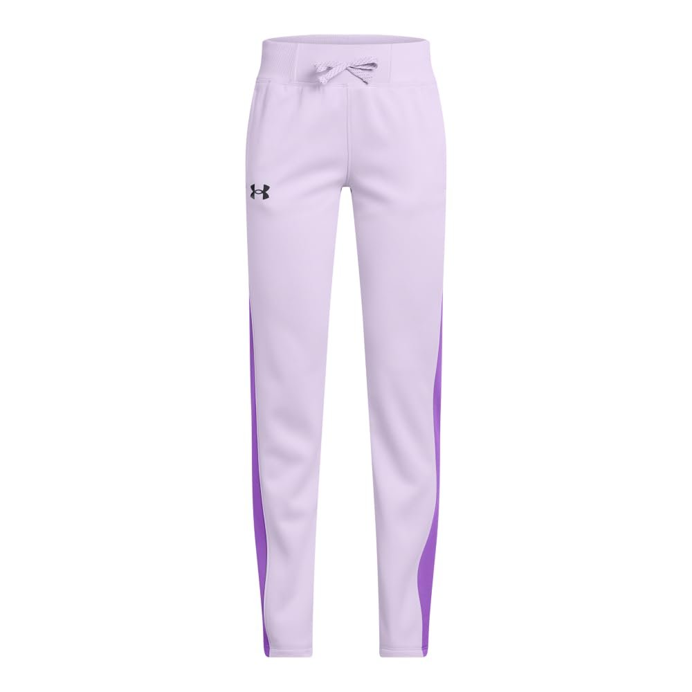 Under Armour Girls' Armour Fleece Pants, (535) Salt Purple/Lavish/Black, Medium