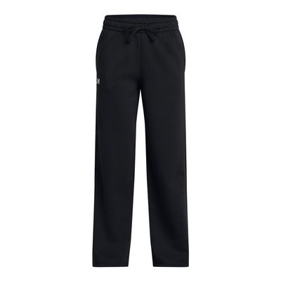 Under Armour Girls' Rival Fleece Straight Leg Pants, (001) Black / / White, Medium