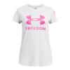 Under Armour Girls' Freedom Print Short Sleeve T Shirt, (015) Halo Gray / / Pink Edge, X-Small view 1