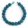 Avalaya Chunky Sky Blue Glass Bead Ball Necklace - 54cm Long view 1