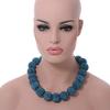Avalaya Chunky Sky Blue Glass Bead Ball Necklace - 54cm Long view 3