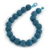 Avalaya Chunky Sky Blue Glass Bead Ball Necklace - 54cm Long view 4