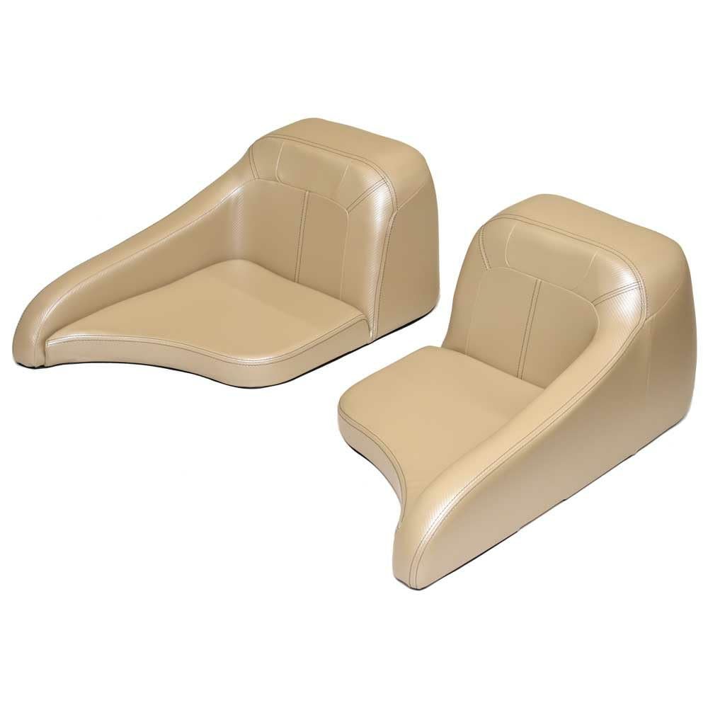 Blue Wave Boat Bow Seat Cushions | High Back Beige (Set of 2)