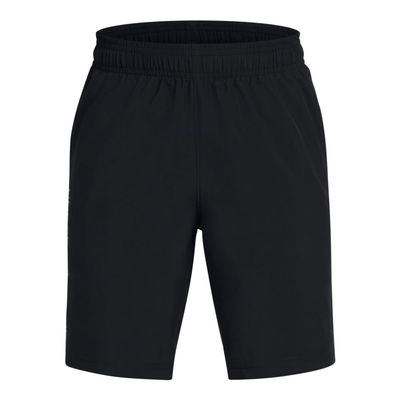 Under Armour Boys Woven Wordmark Shorts, (004) Black / / Racer Red, Small