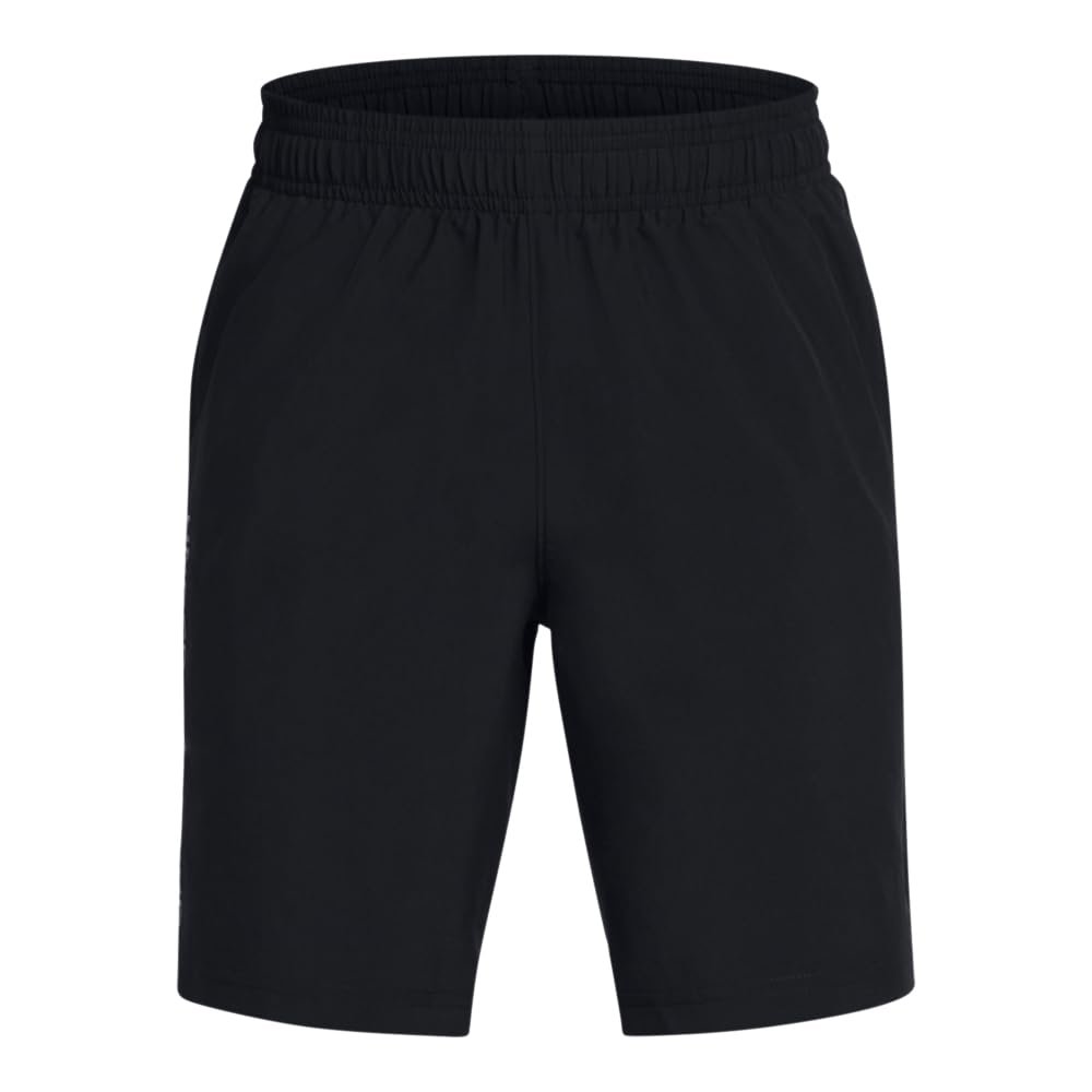 Under Armour Boys Woven Wordmark Shorts, (004) Black / / Racer Red, Small