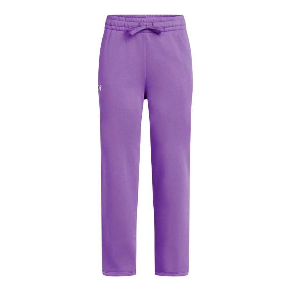Under Armour Girls' Rival Fleece Straight Leg Pants, (525) Lavish / / White, X-Large
