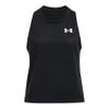 Under Armour Girls' Tech Mesh Tank Top, (001) Black / / Metallic Silver, Large view 1