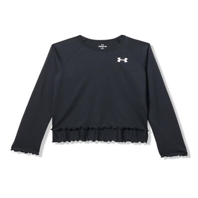 Under Armour Girls' Tech Novelty Long Sleeve, (001) Black / / Metallic Silver, X-Small