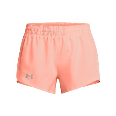 Under Armour Girls Fly by Shorts, (897) Flare Orange/Flare Orange/Reflective, Small