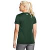 Under Armour Womens Tech Short Sleeve V Neck, (301) Forest Green / / White, Medium view 2