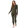 Cuddl Duds Womens Heavyweight Fleece 2 Piece Long Sleeve Thermal Underwear Set  Shirt & Leggings Base Layer for Cold Weather  Winter Clothing Long Johns Lounge Sets for Women, Green, XXL view 1