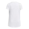 Under Armour Girls' Tech Block Logo Short Sleeve T Shirt, (100) White / / Halo Gray, Large view 2