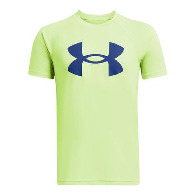 Under Armour Boys Tech Big Logo Short Sleeve T-Shirt, (304) Morph Green / / Tech Blue, X-Large