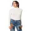 Lucky Brand Women's Mock Neck Layering Top, Egret, L view 1