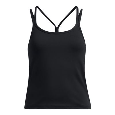 Under Armour Girls' Motion Strappy Tank Top, (001) Black / / Jet Gray, Medium