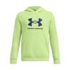 Under Armour Boys' Rival Fleece Big Logo Print Fill Hoodie, (304) Morph Green/Downpour Gray/Midnight Navy, X-Large view 1