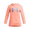 Under Armour Girls' Armour Fleece Iridescent Big Logo Hoodie, (897) Flare Orange / / Iridescent, Large view 1