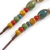 Avalaya Multicoloured Round/Oval Ceramic Bead Brown Silk Cords Necklace 60-70cm L/Adjustable view 4