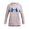 Under Armour Girls' Armour Fleece Iridescent Big Logo Hoodie, (015) Tetra Gray / / Iridescent, X-Large view 1