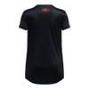 Under Armour Girls' Tech Big Logo Short Sleeve Crew Neck, (007) Black / / Racer Red, Small view 2