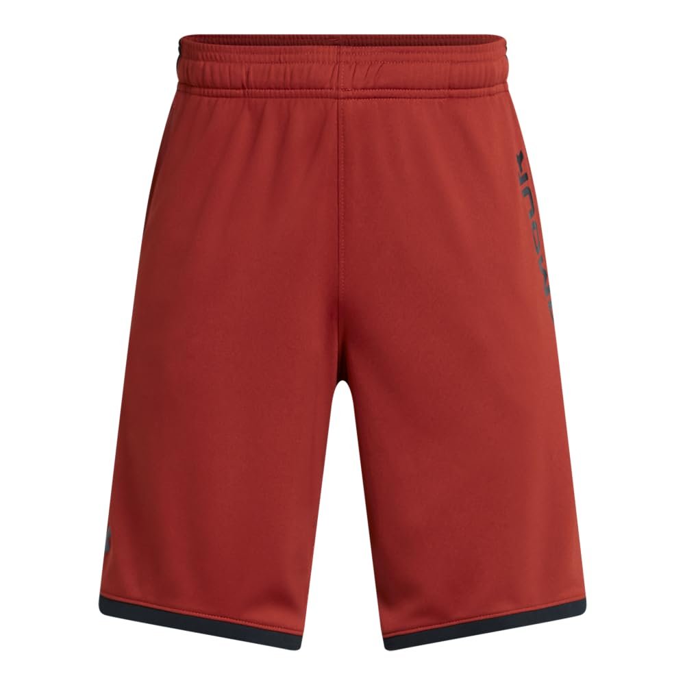 Under Armour Boys' Stunt 3.0 Shorts, (840) Earthen Orange/Black/Castlerock, X-Small