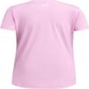 Under Armour Girls' Tech Block Logo Short Sleeve T Shirt, (638) Stellar Pink / / White, Large view 2