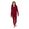 Cuddl Duds Girls Heavyweight Fleece Lined 2 Piece Thermal Underwear Set  Long Sleeve Shirt & Leggings Base Layer for Cold Weather  Winter Clothing Long Johns Lounge Sets for Kids, Red, XL view 1
