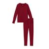 Cuddl Duds Girls Heavyweight Fleece Lined 2 Piece Thermal Underwear Set  Long Sleeve Shirt & Leggings Base Layer for Cold Weather  Winter Clothing Long Johns Lounge Sets for Kids, Red, XL view 4