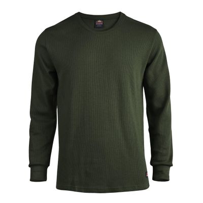 Knocker Men's Mid Weight Waffle Thermal Shirt (L, Olive)
