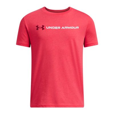 Under Armour Boys' Team Issue Wordmark Short Sleeve, (989) Lava Red / / Cardinal, X-Small