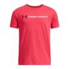 Under Armour Boys' Team Issue Wordmark Short Sleeve, (989) Lava Red / / Cardinal, X-Small view 1