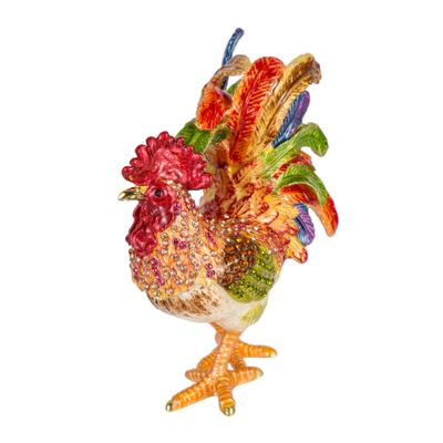 ARTIBETTER Box Jewelry Storage Holder Jewelry Holder Unique Style Case Rooster Ring Chicken Figurine Treasure Case Home Decor Ring Alloy Miss Accessories Bracket
