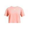 Under Armour Girls' Crop Sportstyle Logo Short Sleeve, (896) Aero Orange / / White, Large view 1