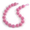 Avalaya Chunky Baby Pink Glass Bead Ball Necklace - 54cm Long view 1