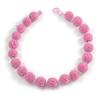 Avalaya Chunky Baby Pink Glass Bead Ball Necklace - 54cm Long view 4