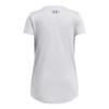 Under Armour Girls' Tech Twist Wordmark Logo Short Sleeve T Shirt, (100) White / / Tech Blue, Medium view 2
