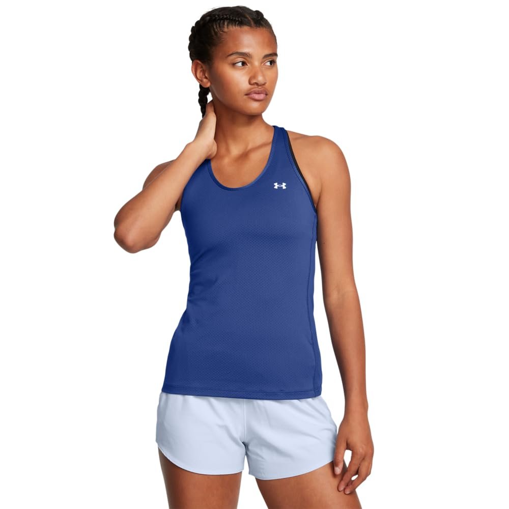Under Armour Womens HeatGear Armour Racer Tank, (432) Tech Blue / / White, XX-Large
