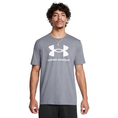 Under Armour Men's Sportstyle Logo Short Sleeve T Shirt, (036) Steel / / White, X-Large
