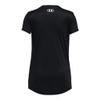 Under Armour Girls' Tech Block Logo Short Sleeve T Shirt, (001) Black / / White, Medium view 2