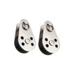 Sosoport 2pcs Durable Stainless Steel Single Pulley Heavy-Duty Nylon Rope Pulley for Lifting Fishing and Towing Applications view 1