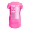 Under Armour Girls' Freedom Flag T-Shirt, (652) Rebel Pink / / Halo Gray, Small view 2
