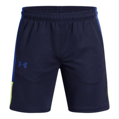 Under Armour Boys Baseline Basketball Shorts, (410) Midnight Navy/Morph Green/Tech Blue, Small